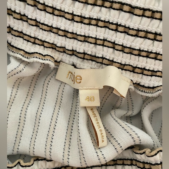 Maje Striped Off-Shoulder, Tiered, Ruffle Dress - Picture 7 of 8